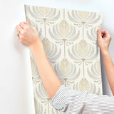 A-Street Prints Ferrenby Metallic Floral Fan Wallpaper