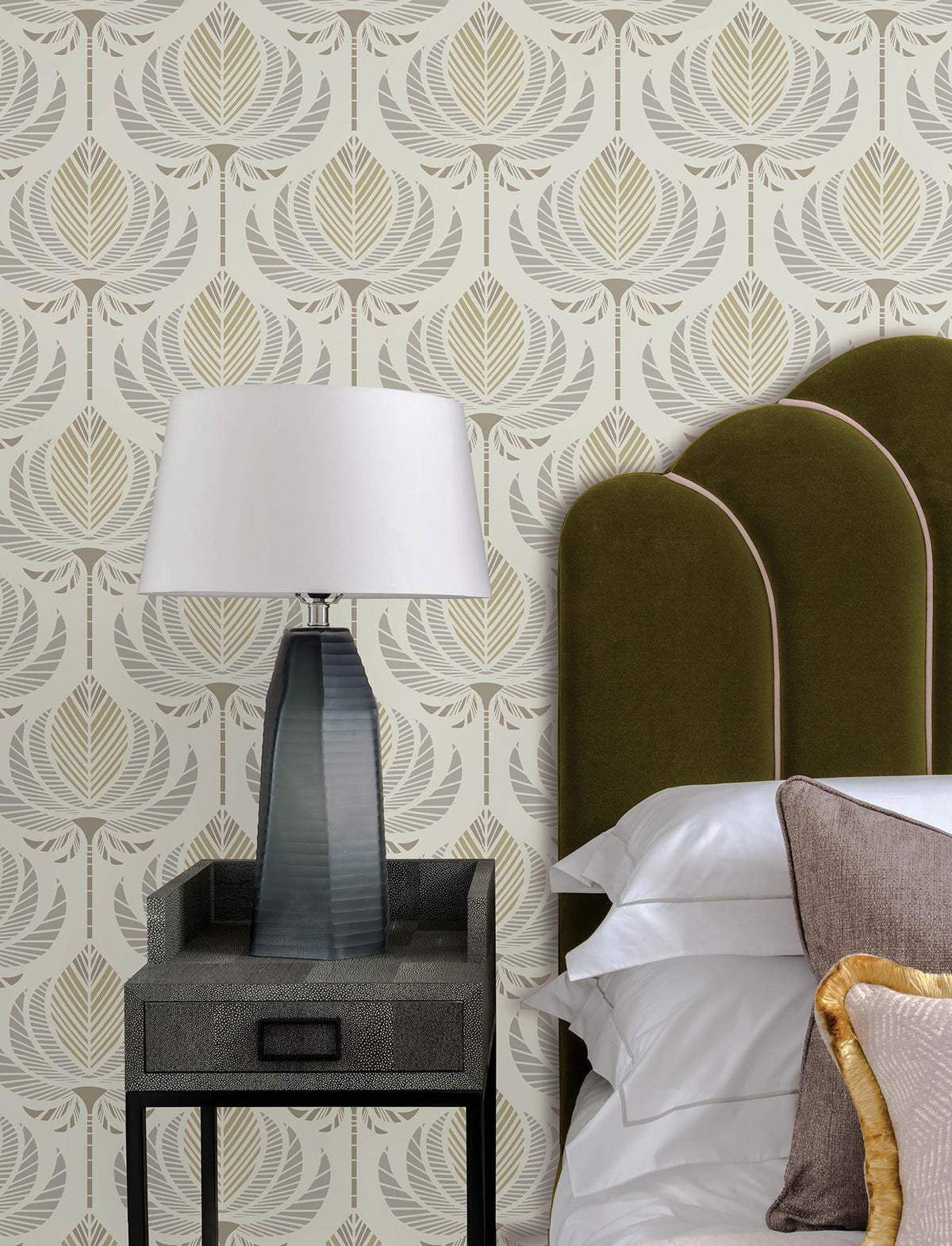 A-Street Prints Ferrenby Metallic Floral Fan Wallpaper