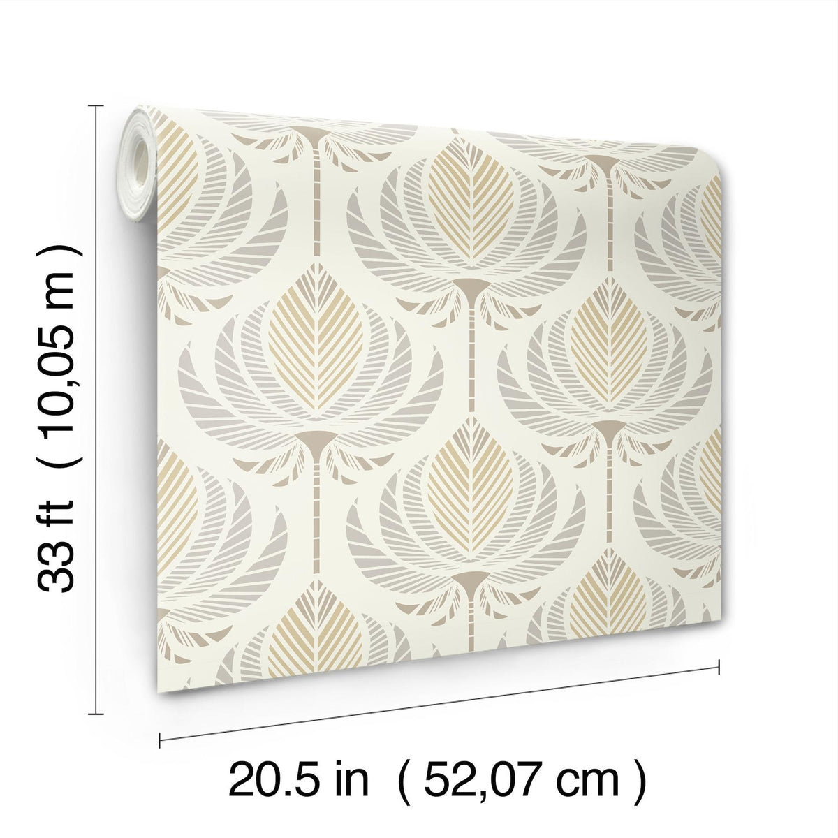A-Street Prints Ferrenby Metallic Floral Fan Wallpaper