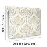 A-Street Prints Ferrenby Metallic Floral Fan Wallpaper