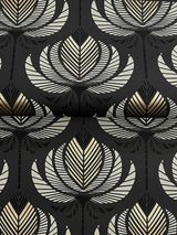 A-Street Prints Ferrenby Black Floral Fan Wallpaper