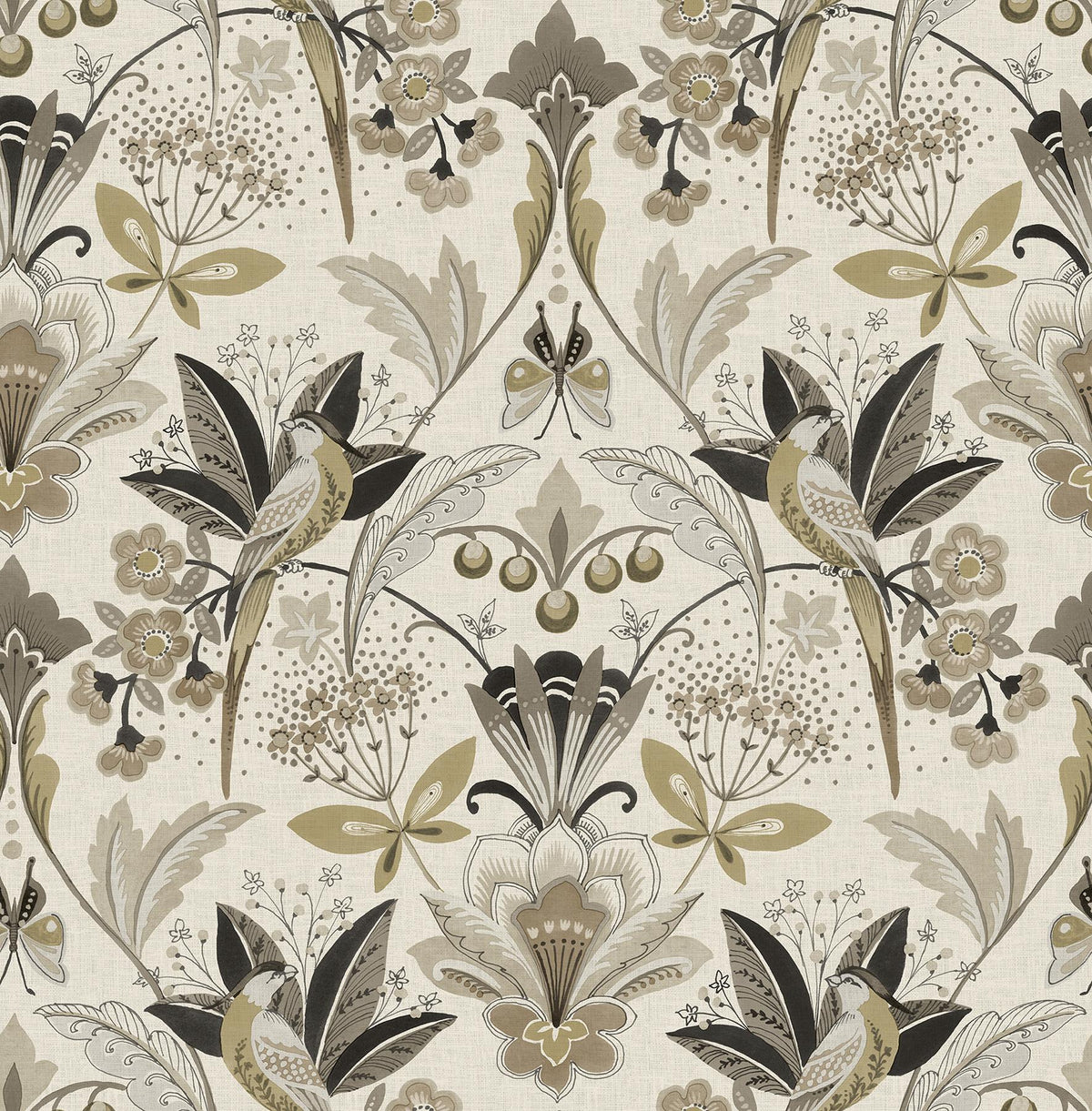 A-Street Prints Bernadette Black Garden Wilderness Wallpaper