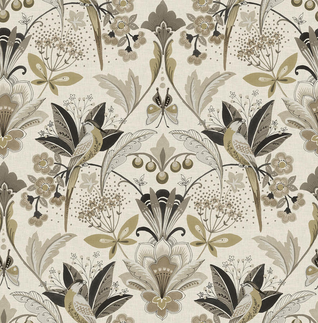A-Street Prints Bernadette Black Garden Wilderness Wallpaper