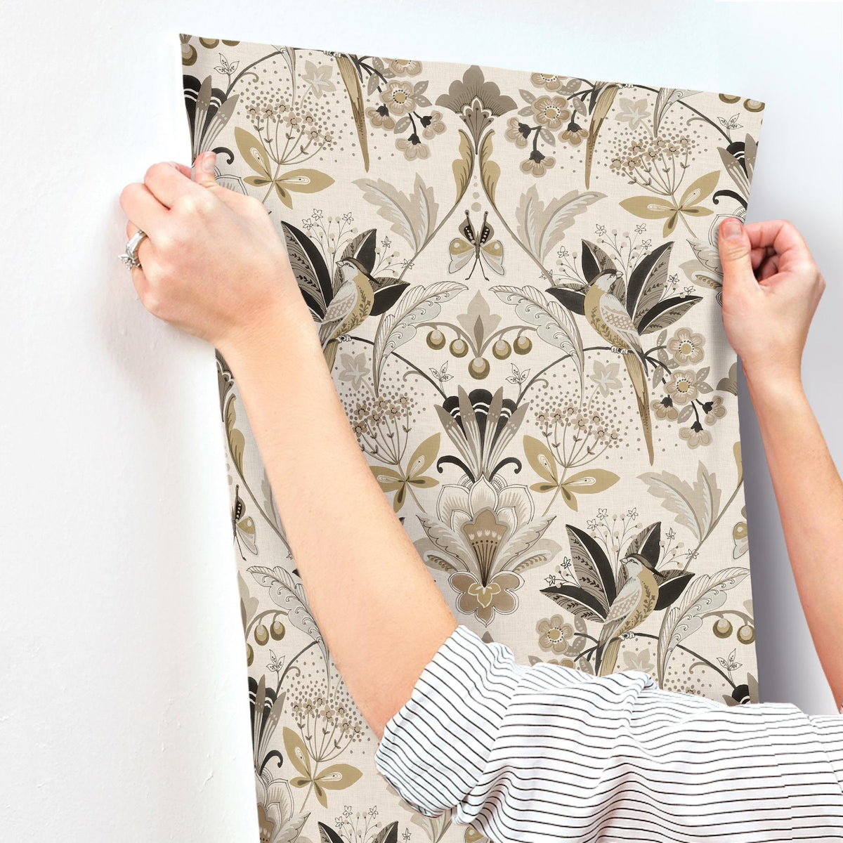 A-Street Prints Bernadette Black Garden Wilderness Wallpaper