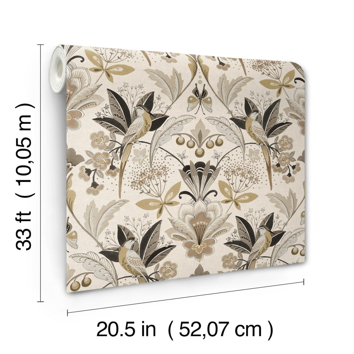 A-Street Prints Bernadette Black Garden Wilderness Wallpaper