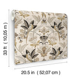 A-Street Prints Bernadette Black Garden Wilderness Wallpaper