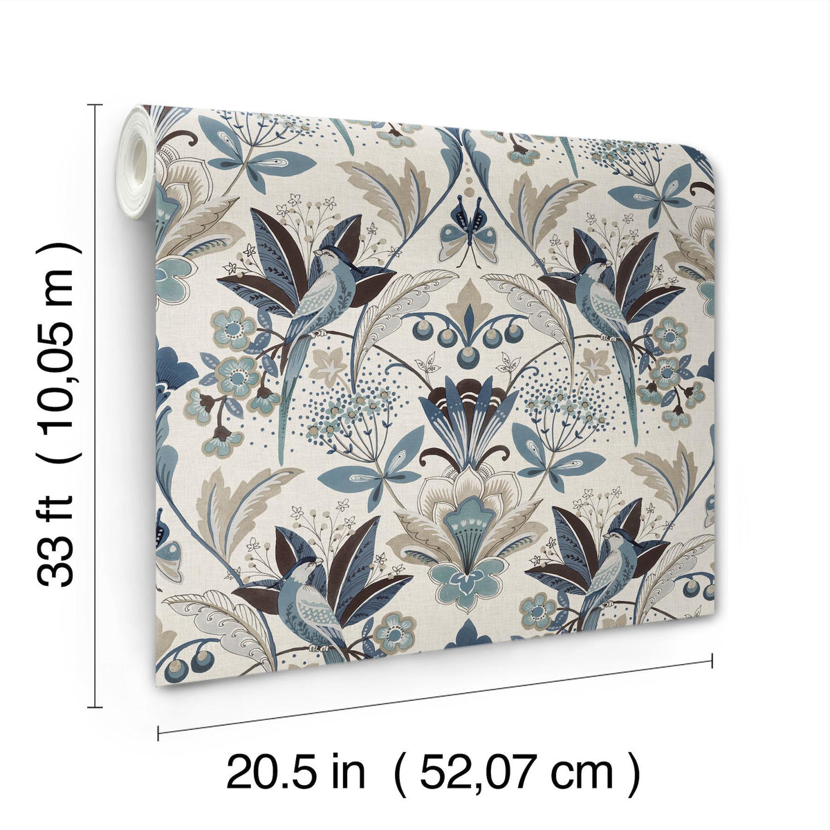 A-Street Prints Bernadette Blue Garden Wilderness Wallpaper