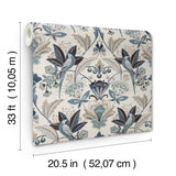 A-Street Prints Bernadette Blue Garden Wilderness Wallpaper
