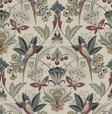 A-Street Prints Bernadette Merlot Garden Wilderness Wallpaper