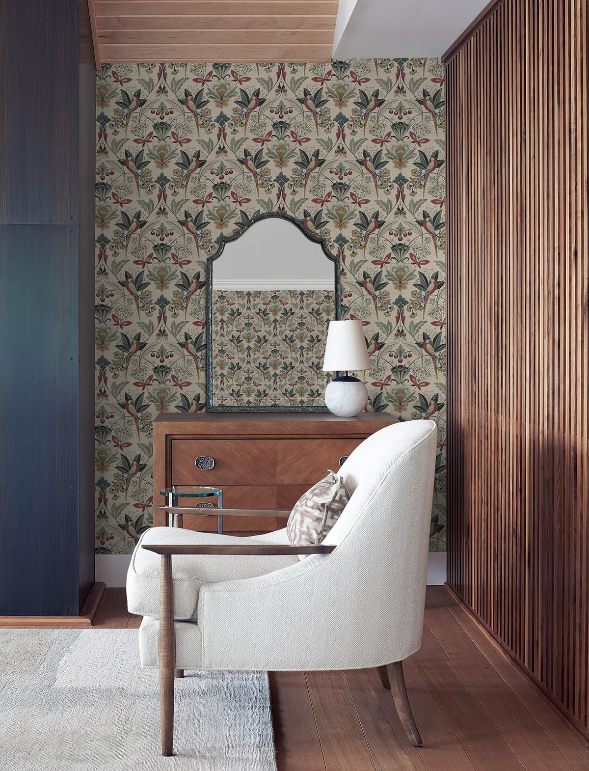 A-Street Prints Bernadette Merlot Garden Wilderness Wallpaper
