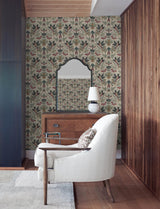 A-Street Prints Bernadette Merlot Garden Wilderness Wallpaper