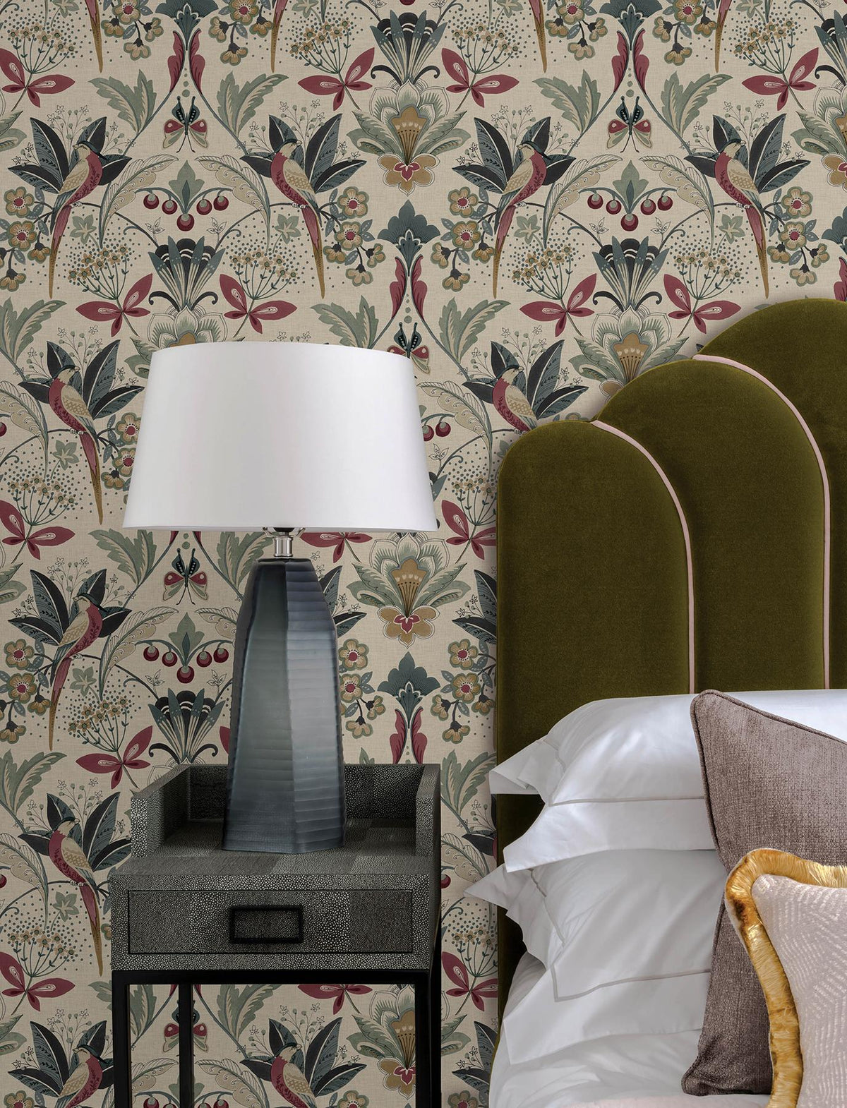 A-Street Prints Bernadette Merlot Garden Wilderness Wallpaper