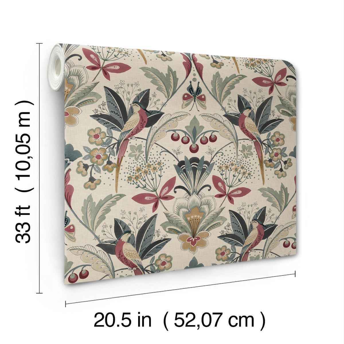 A-Street Prints Bernadette Merlot Garden Wilderness Wallpaper