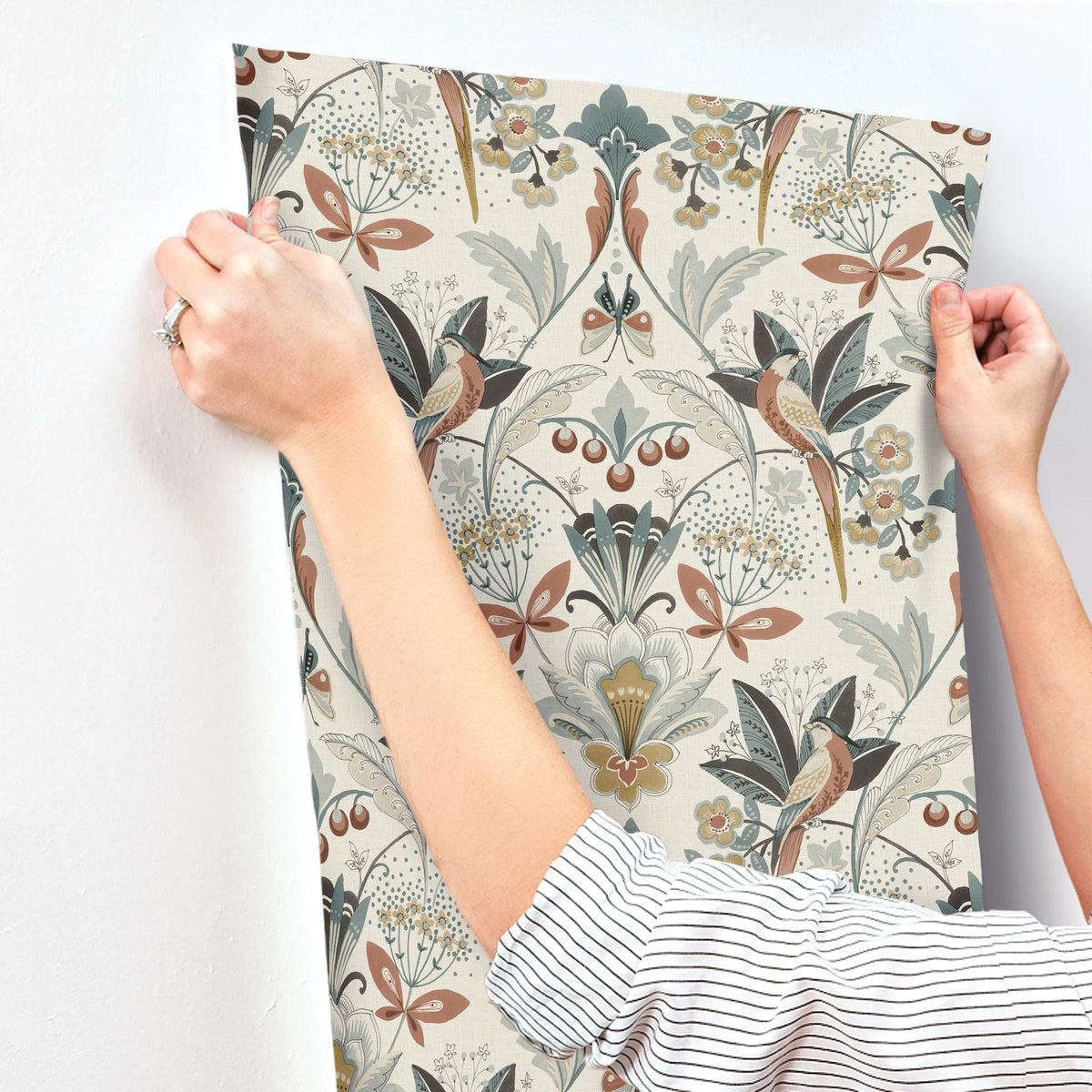 A-Street Prints Bernadette Rose Garden Wilderness Wallpaper