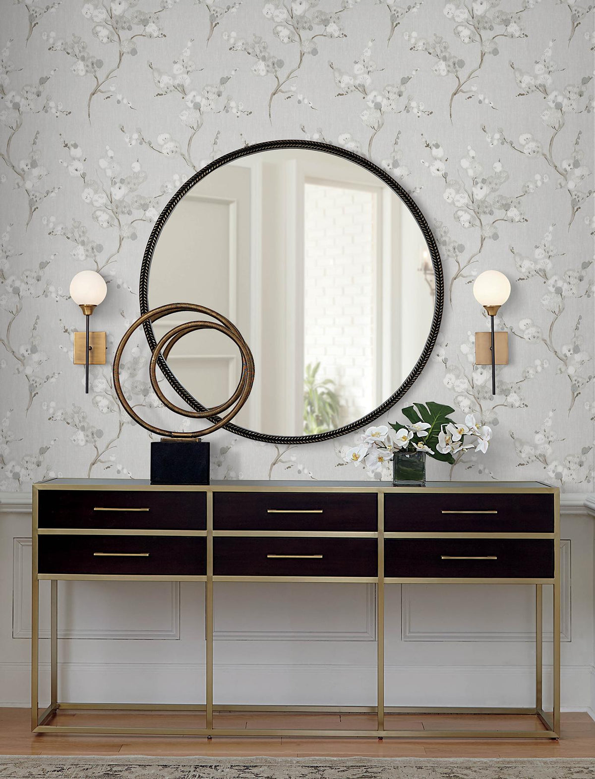 A-Street Prints Bliss Stone Blossom Wallpaper