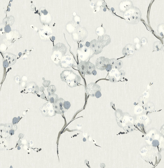 A-Street Prints Bliss Sky Blue Blossom Wallpaper
