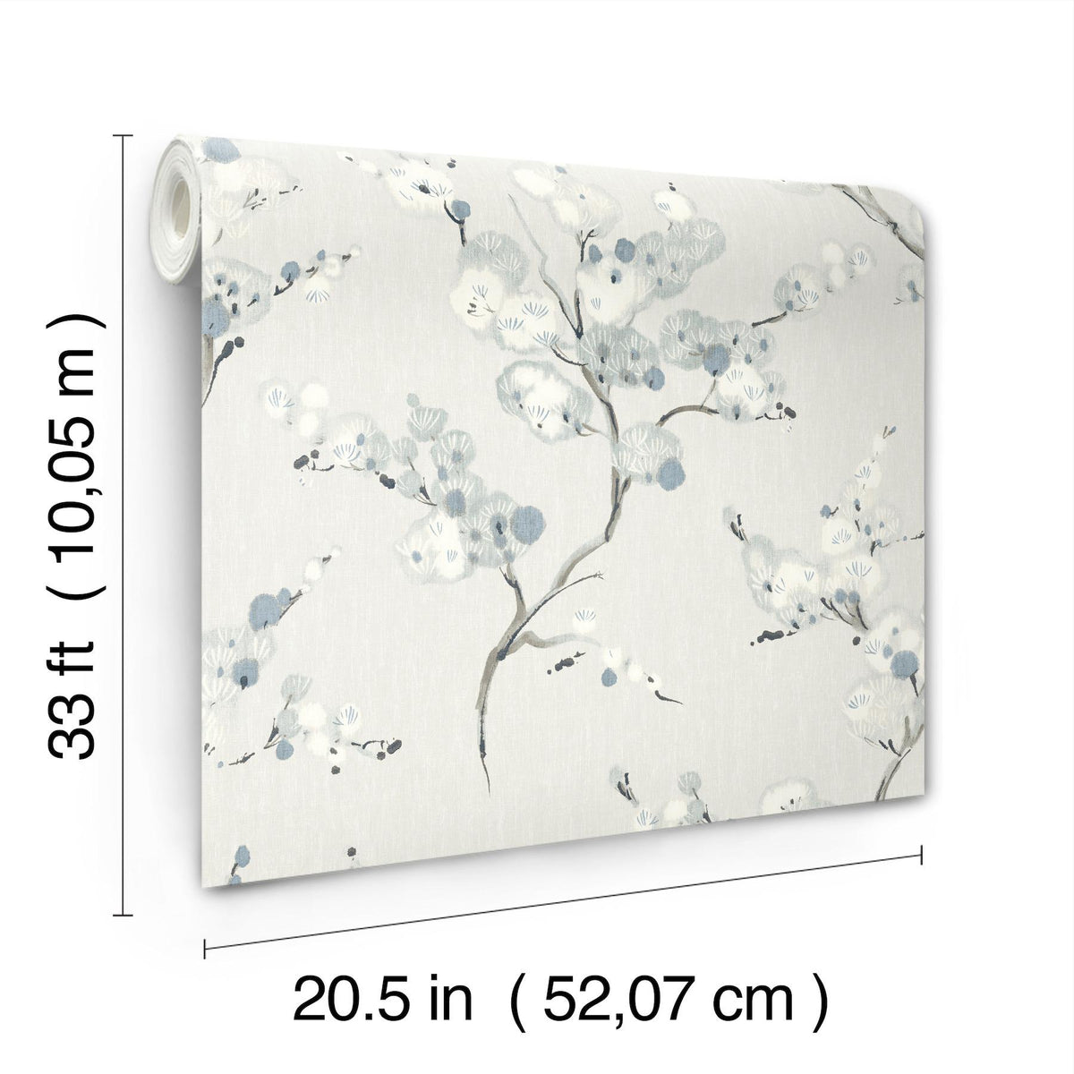 A-Street Prints Bliss Sky Blue Blossom Wallpaper