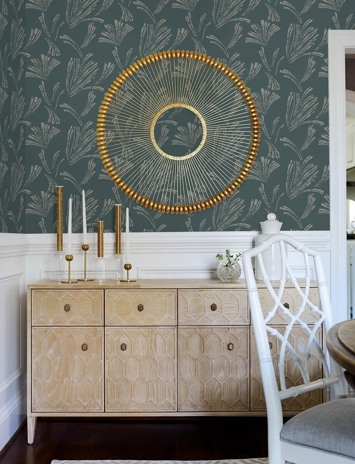 A-Street Prints Ermine Teal Abstract Wallpaper