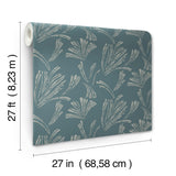 A-Street Prints Ermine Teal Abstract Wallpaper