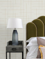 A-Street Prints Wylie Metallic Dotted Gridlines Wallpaper