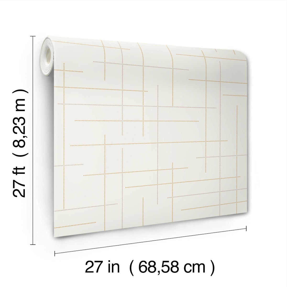 A-Street Prints Wylie Metallic Dotted Gridlines Wallpaper