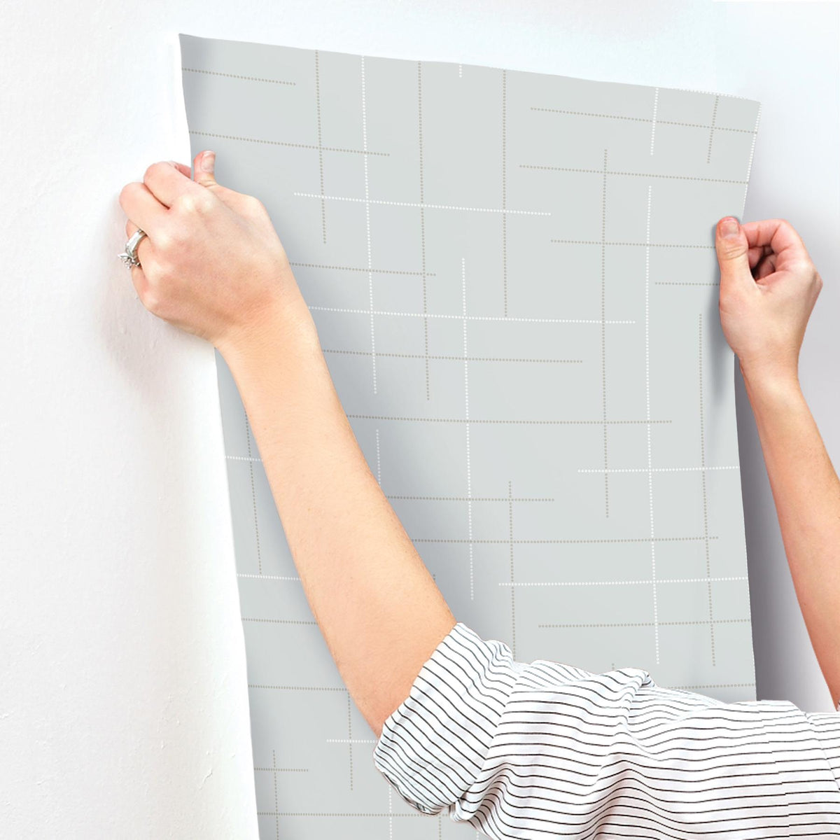 A-Street Prints Wylie Light Blue Dotted Gridlines Wallpaper