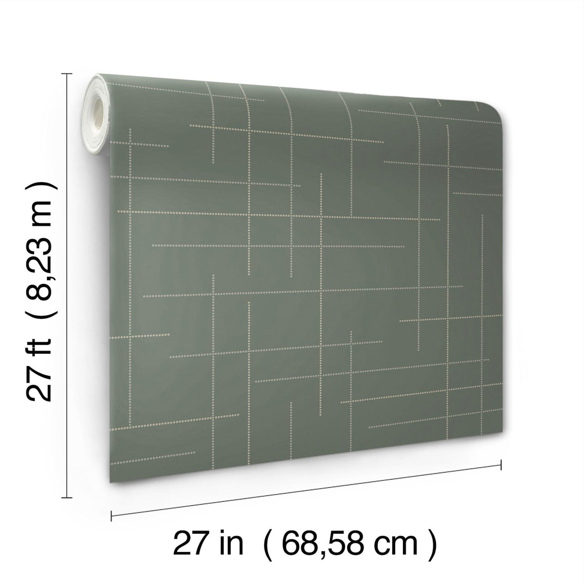 A-Street Prints Wylie Moss Dotted Gridlines Wallpaper