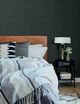 A-Street Prints Wylie Teal Dotted Gridlines Wallpaper