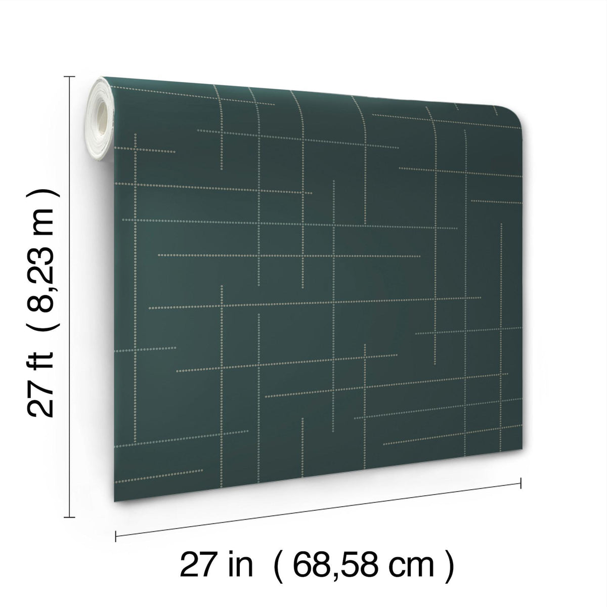 A-Street Prints Wylie Teal Dotted Gridlines Wallpaper