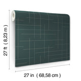 A-Street Prints Wylie Teal Dotted Gridlines Wallpaper