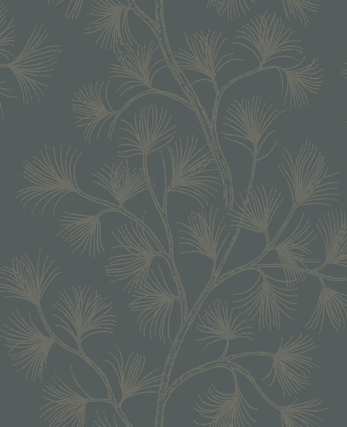 A-Street Prints Kismine Slate Botanical Trail Wallpaper
