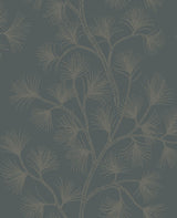 A-Street Prints Kismine Slate Botanical Trail Wallpaper