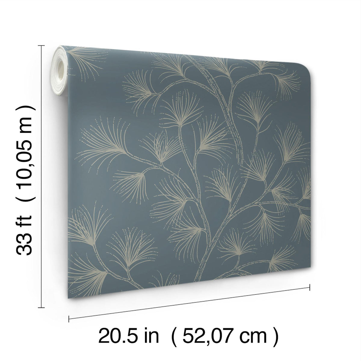 A-Street Prints Kismine Slate Botanical Trail Wallpaper