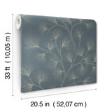 A-Street Prints Kismine Slate Botanical Trail Wallpaper