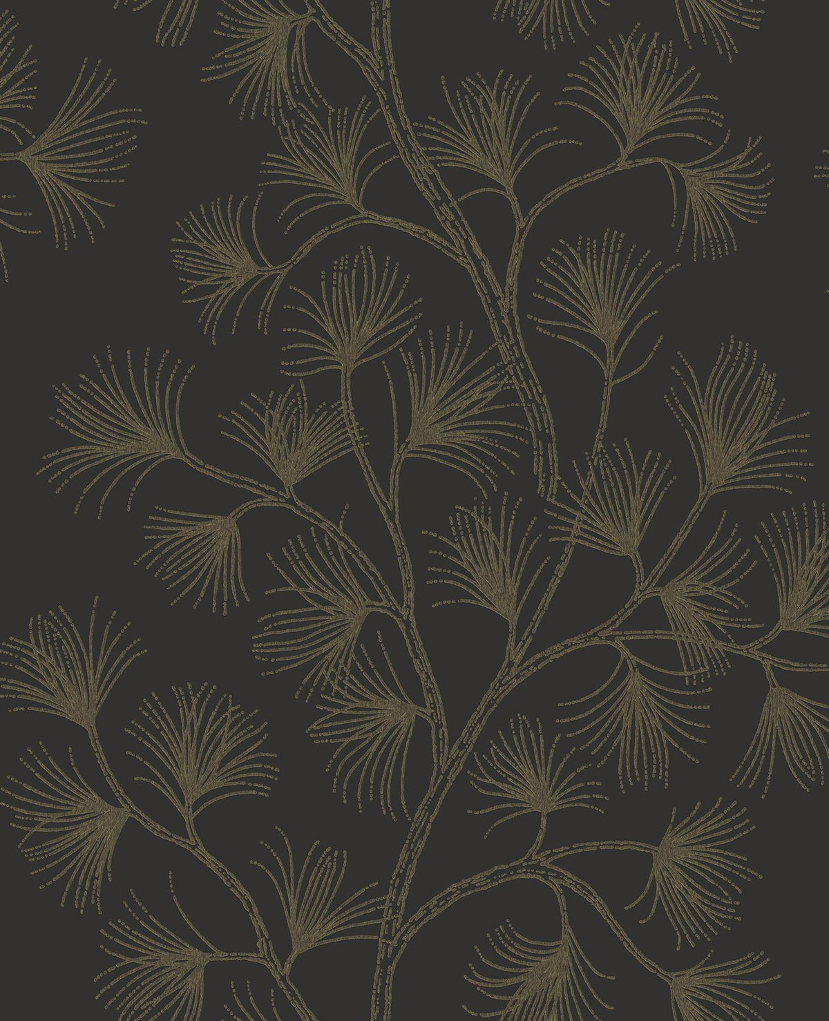 A-Street Prints Kismine Black Botanical Trail Wallpaper
