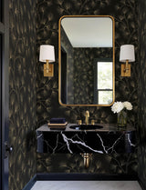 A-Street Prints Kismine Black Botanical Trail Wallpaper