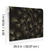 A-Street Prints Kismine Black Botanical Trail Wallpaper