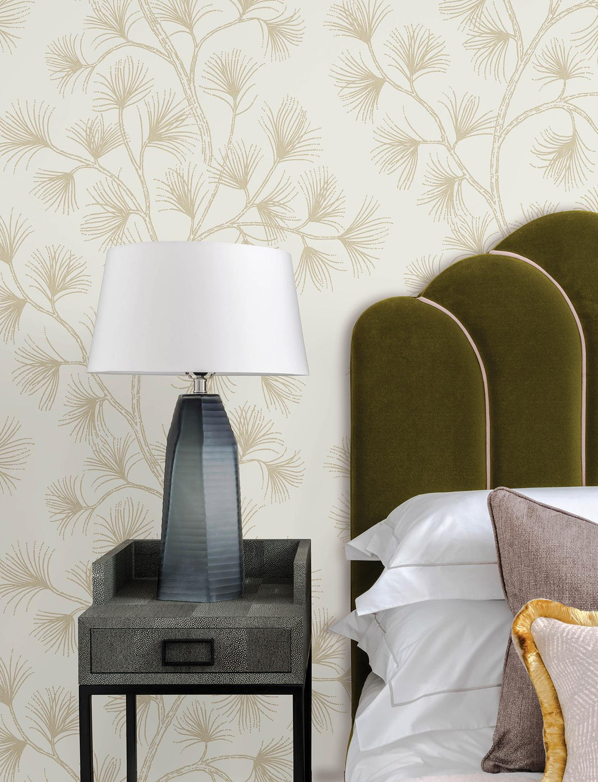 A-Street Prints Kismine Gold Botanical Trail Wallpaper