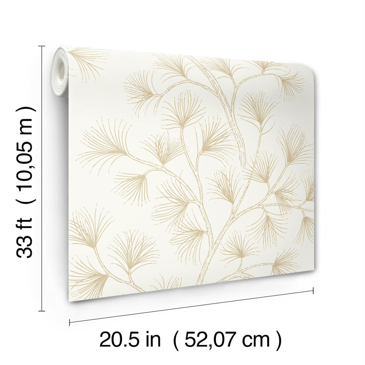 A-Street Prints Kismine Gold Botanical Trail Wallpaper