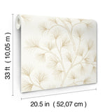 A-Street Prints Kismine Gold Botanical Trail Wallpaper