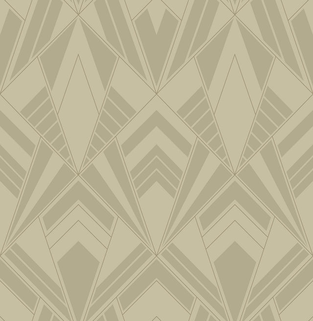 A-Street Prints Allenby Khaki Flocked Wallpaper