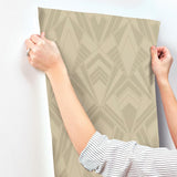 A-Street Prints Allenby Khaki Flocked Wallpaper