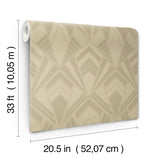 A-Street Prints Allenby Khaki Flocked Wallpaper