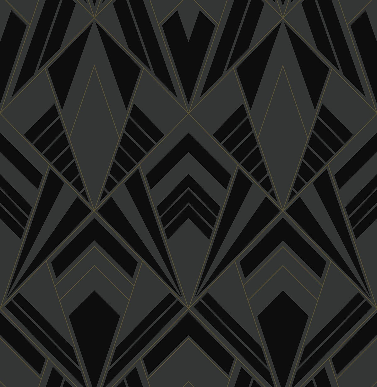 A-Street Prints Allenby Black Flocked Wallpaper