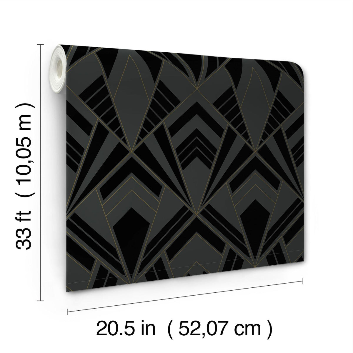 A-Street Prints Allenby Black Flocked Wallpaper
