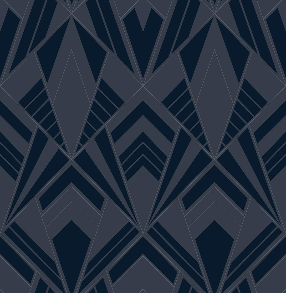 A-Street Prints Allenby Indigo Flocked Wallpaper