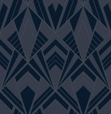 A-Street Prints Allenby Indigo Flocked Wallpaper