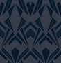 A-Street Prints Allenby Indigo Flocked Wallpaper