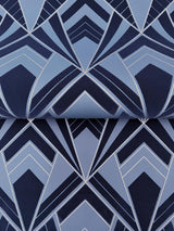 A-Street Prints Allenby Indigo Flocked Wallpaper