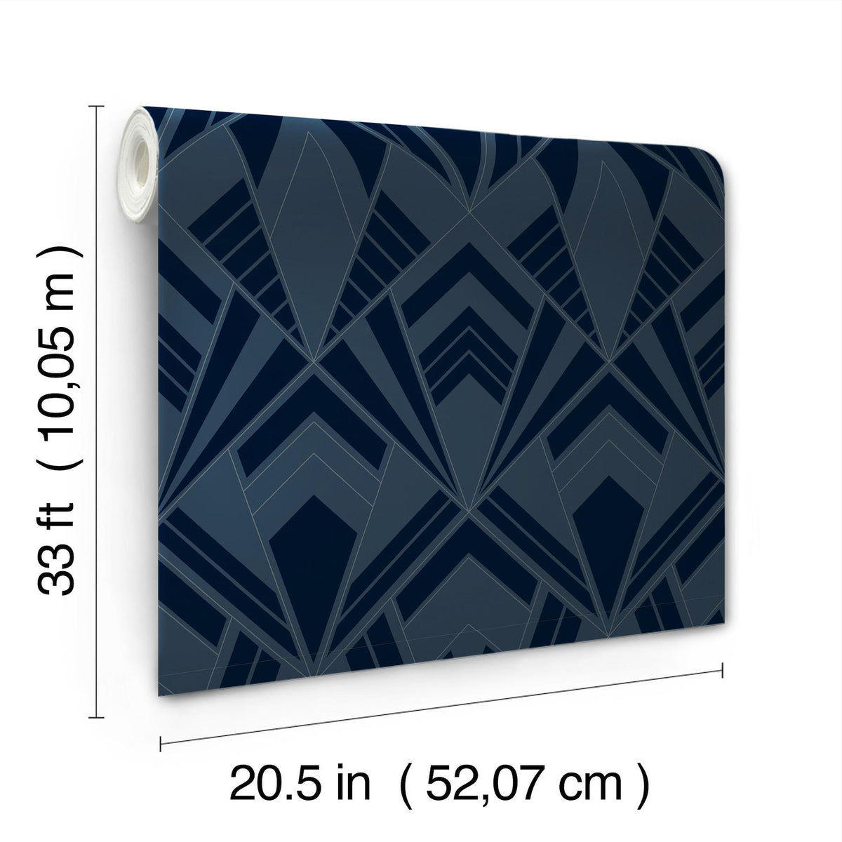 A-Street Prints Allenby Indigo Flocked Wallpaper